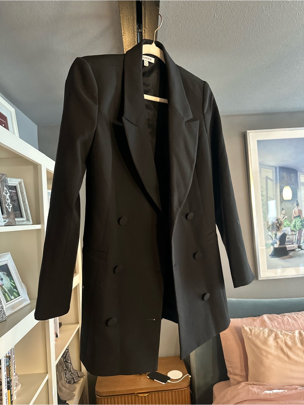 Good American Black Double-Breasted Blazer